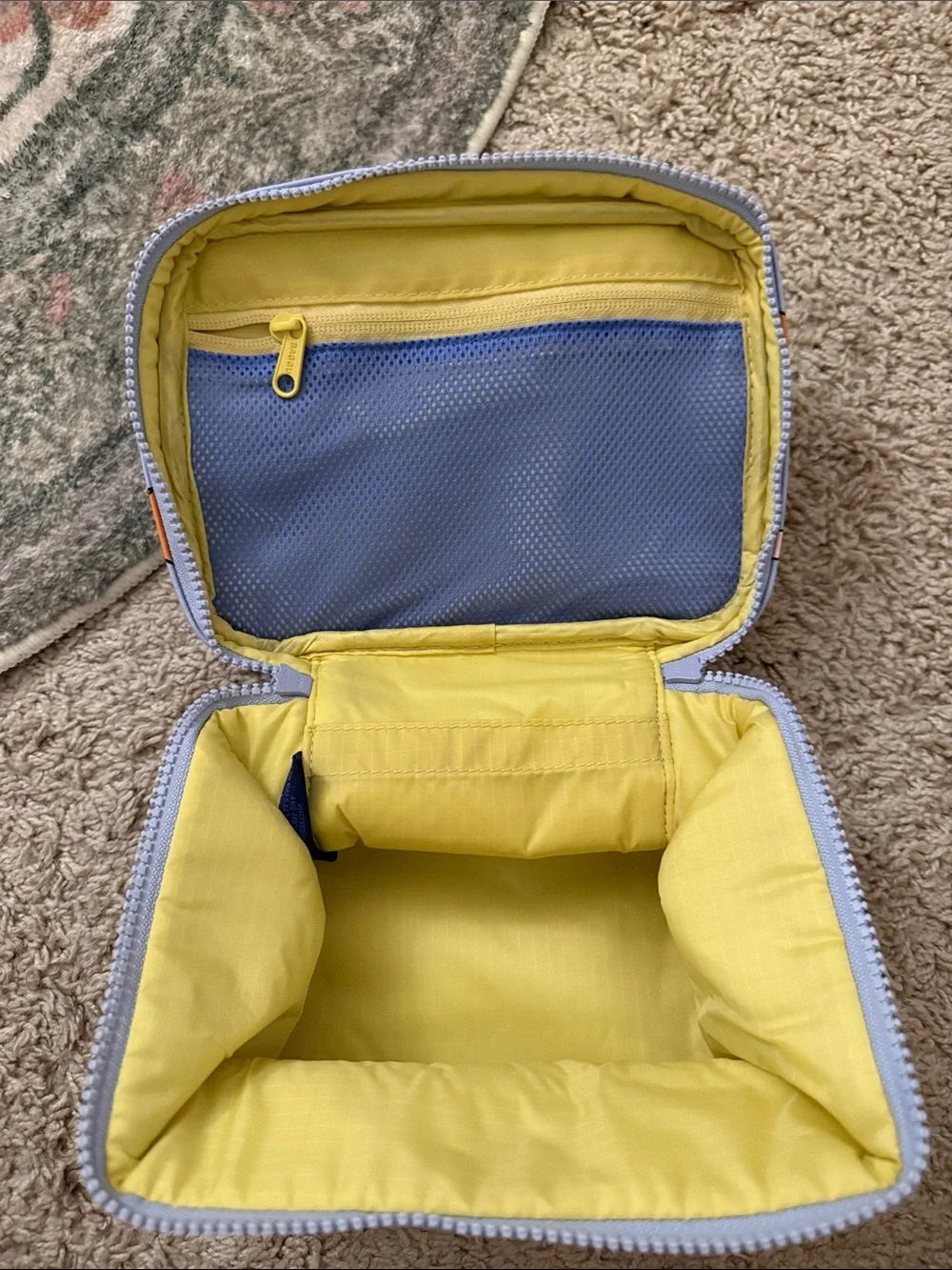 BAGGU Light Blue Citrus Print Large Cosmetic Case